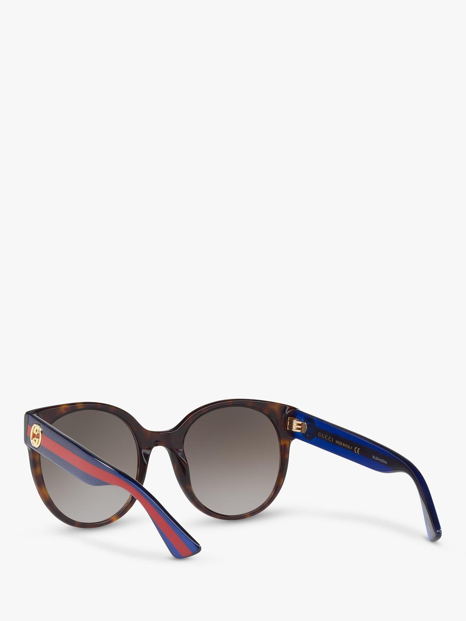 Product image 6 of 11, which shows Gucci GG0035SN Women's Round Sunglasses, Brown/Blue/Grey Gradient