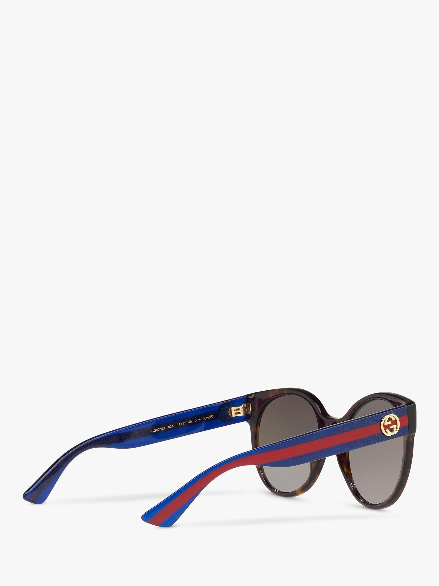 Product image 9 of 11, which shows Gucci GG0035SN Women's Round Sunglasses, Brown/Blue/Grey Gradient