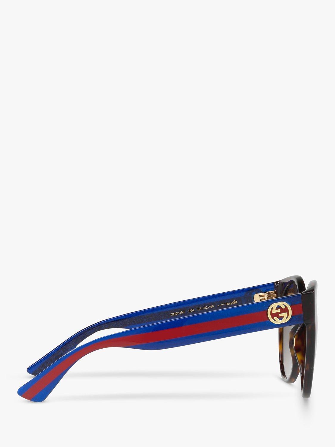Product image 10 of 11, which shows Gucci GG0035SN Women's Round Sunglasses, Brown/Blue/Grey Gradient