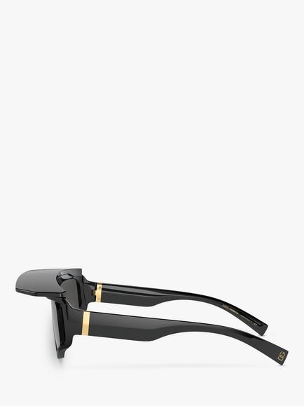 Dolce & Gabbana DG6177 Men's Rectangular Sunglasses - view 2, Black/Grey