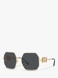 Versace VE2248 Women's Irregular Sunglasses, Gold/Grey