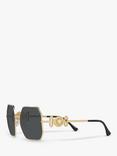Versace VE2248 Women's Irregular Sunglasses, Gold/Grey