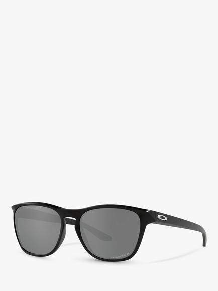 Oakley OO9479 Men's Manorburn Prizm Polarised Square Sunglasses, Matte Black/Grey, Matte Black/Grey