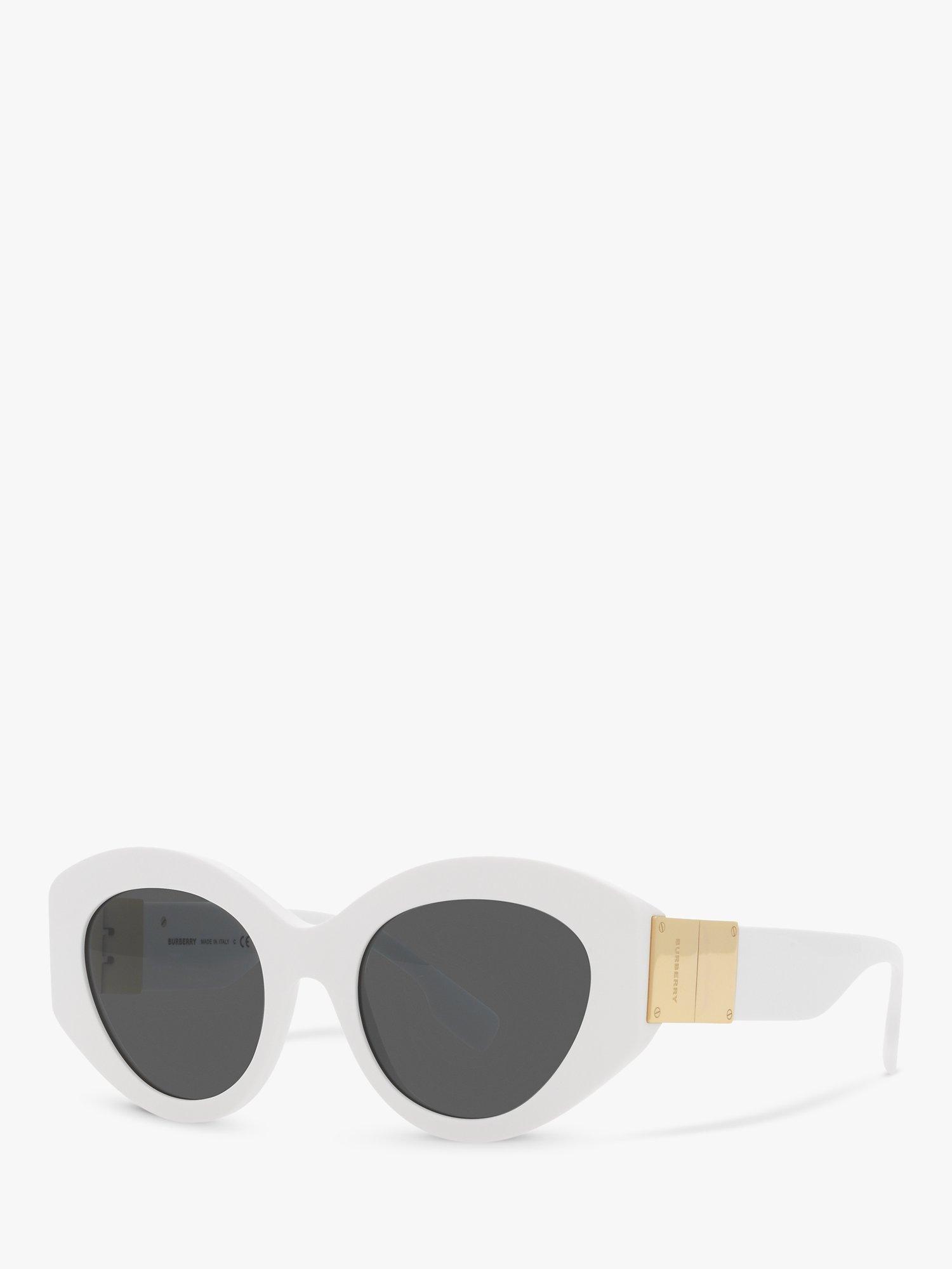 Burberry BE4361 Women's Sophia Cat's Eye Sunglasses, White/Grey