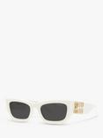 Miu Miu MU 09WS Women's Rectangular Sunglasses, White/Grey