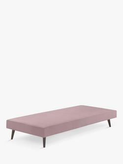 John Lewis Padded Slim Upholstered Divan Base, Single, Deep Velvet Heather