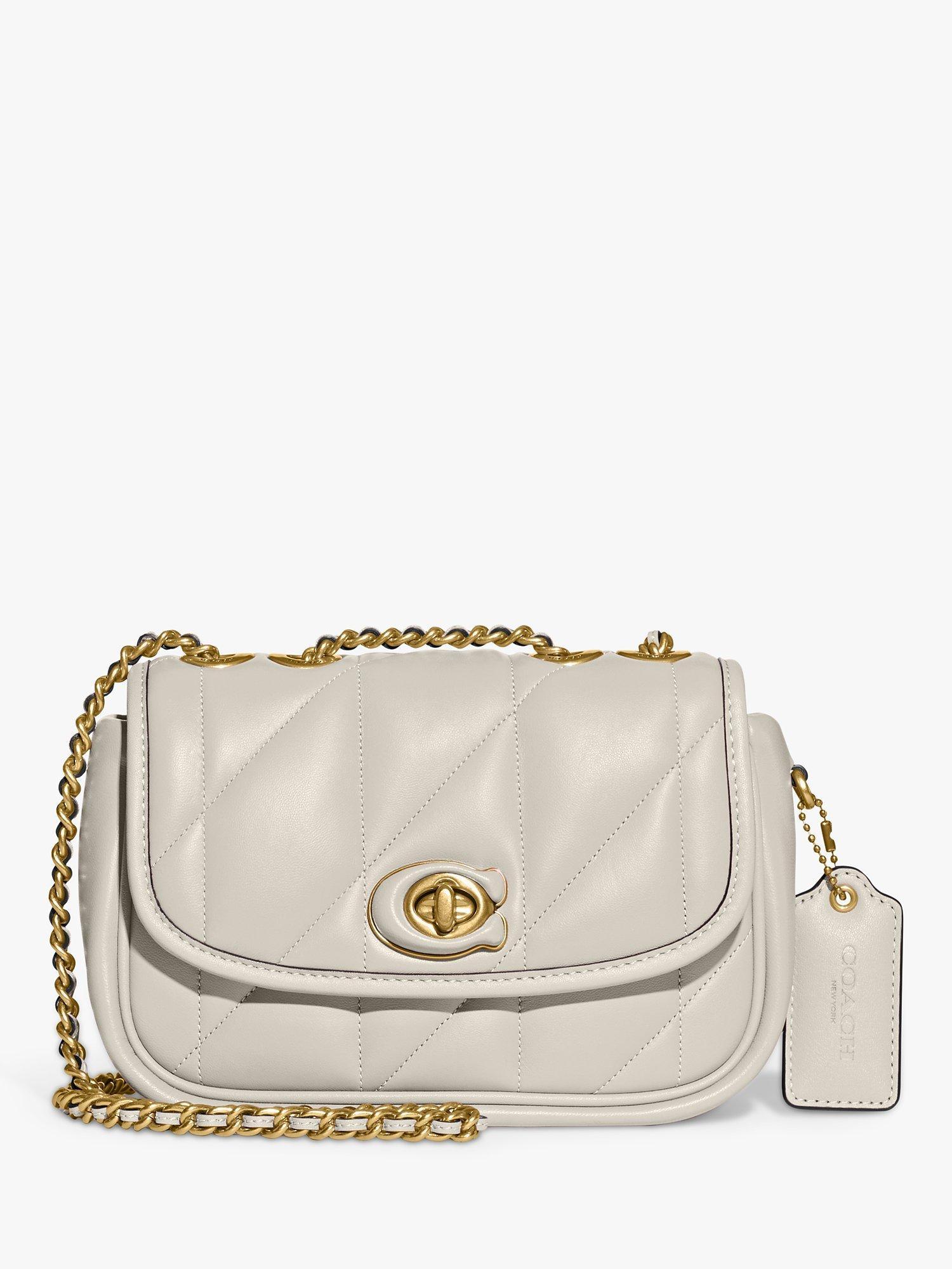 Coach Pillow Madison 18 Quilted Leather Shoulder Bag, Chalk
