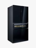 Siemens iQ700 KF96RSBEA Freestanding 70/30 American Fridge Freezer, Black Glass