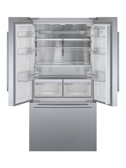 Bosch Series 8 KFF96PIEP Freestanding 70/30 Plumbed American Fridge Freezer, Stainless Steel Inox - view 2, Stainless Steel Inox