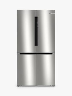 Bosch Series 4 KFN96APEAG Freestanding 65/35 American Fridge Freezer, Inox Easy clean steel, Steel