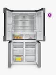 Bosch Series 6 KFN96APEAG Freestanding 65/35 American Fridge Freezer, Inox Easy Clean Steel