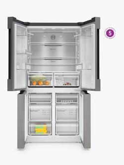 Bosch Series 4 KFN96APEAG Freestanding 65/35 American Fridge Freezer, Inox Easy clean steel - view 2, Steel