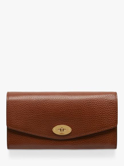 Mulberry Darley Small Classic Grain Leather Wallet, Oak