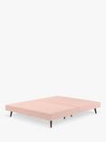 John Lewis Padded Slim Upholstered Divan Base, Double, Cotton Effect Pink