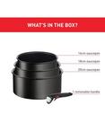 Tefal Ingenio Eco Resist Aluminium Non-Stick Saucepan & Handle Set, 4 Piece
