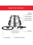 Tefal Ingenio Emotion Stainless Steel Pans, Lids & Bakelite Handles Set, 10 Piece