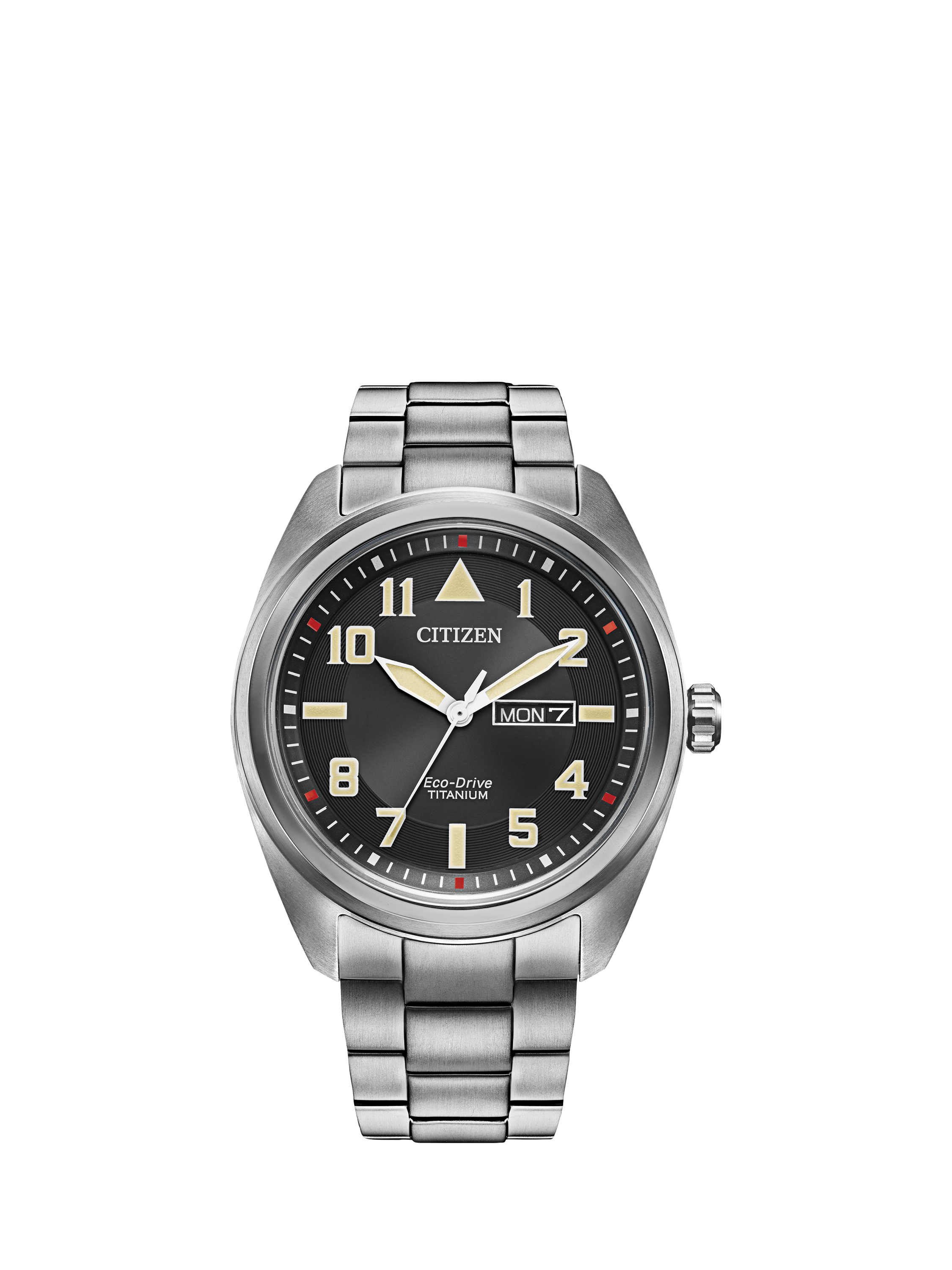 Citizen BM8560-53E Men's Eco-Drive Day Date Bracelet Strap Watch, Silver/Black