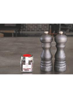 Peugeot Paris u'Select Manual Adjustable Beech Wood Salt & Pepper Mills with Pepper Jar Set, 3 Piece, Graphite - view 2, Graphite
