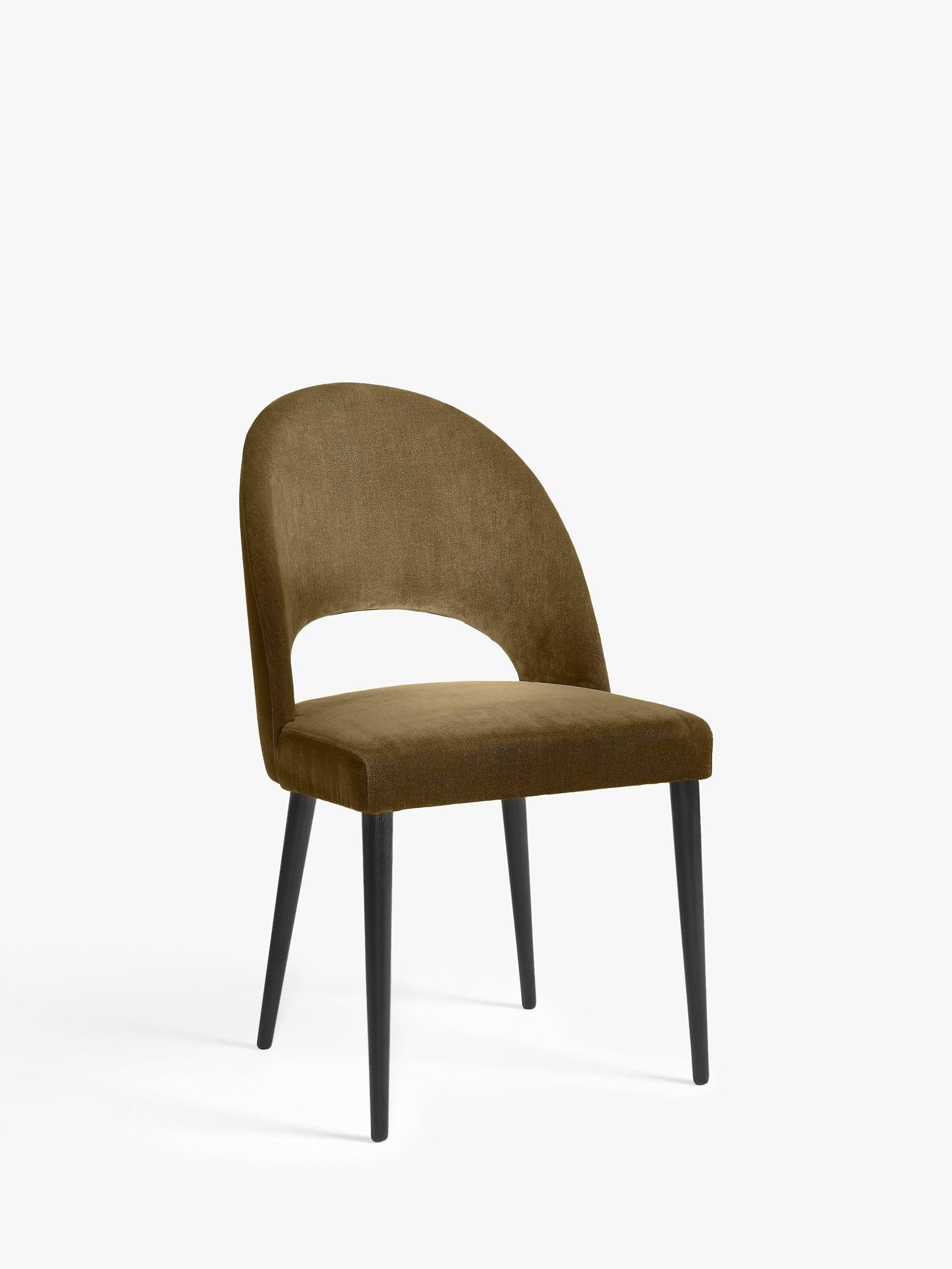 John Lewis Moritz II Velvet Dining Chair, Olive
