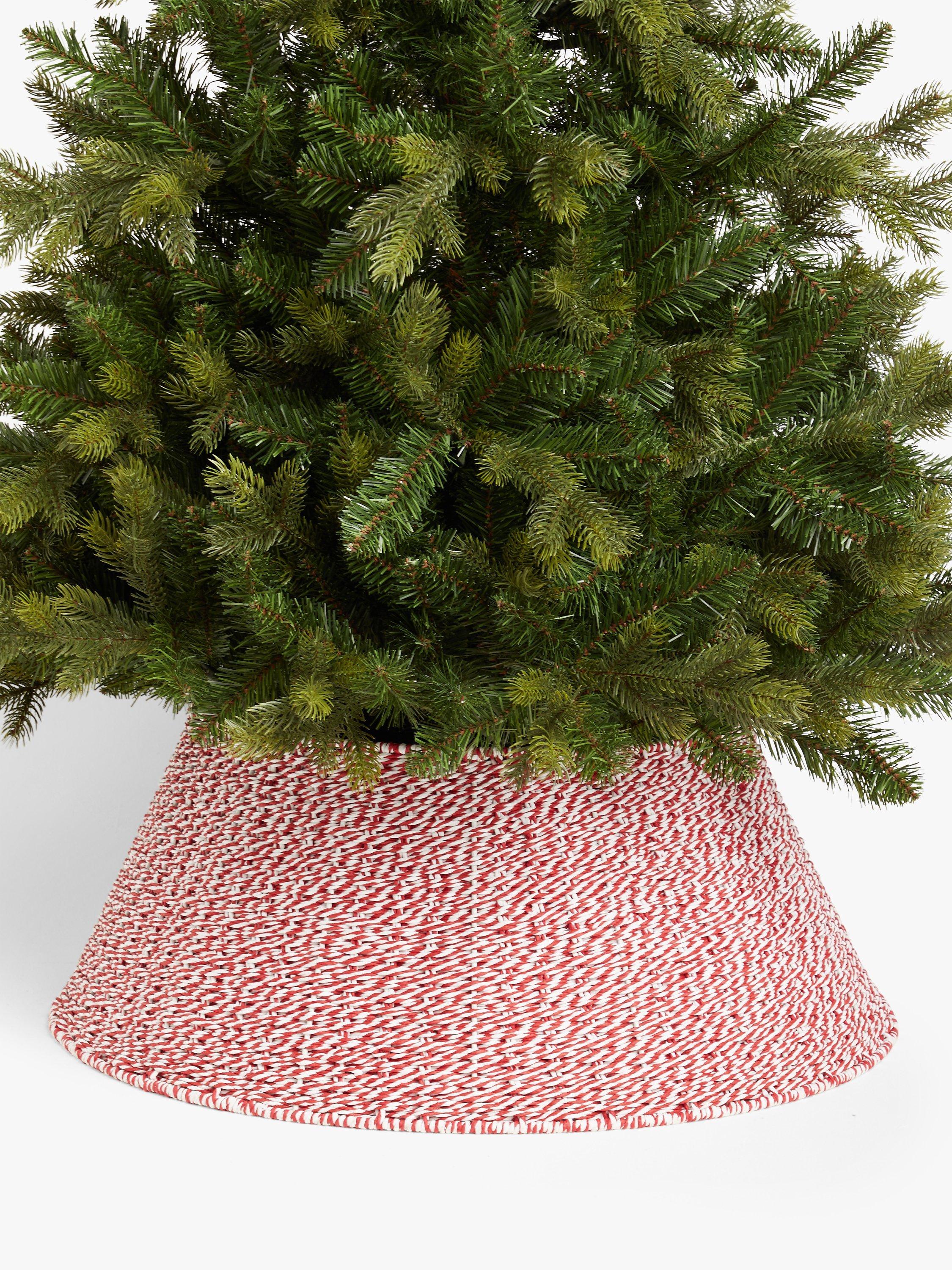 John Lewis Paper Rope Tree Skirt, Red / White, Extra Large