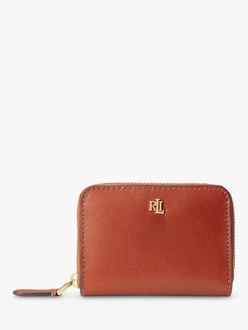 Lauren Ralph Lauren Small Leather Zip Around Wallet Lauren Tan