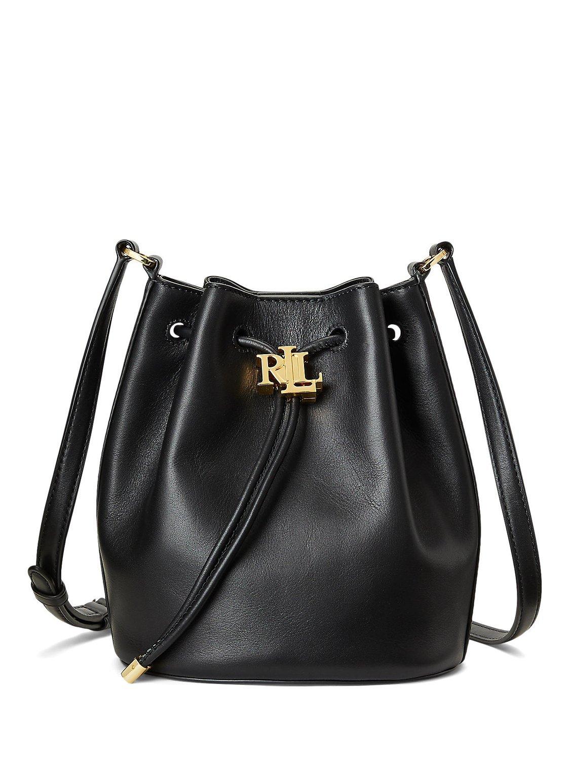 Lauren Ralph Lauren Andie 19 Leather Bucket Bag, Black