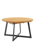 John Lewis Calia 4-6 Seater Round Extending Dining Table, Solid Oak