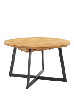 John Lewis Calia 4-6 Seater Round Extending Dining Table, Solid Oak, Oak