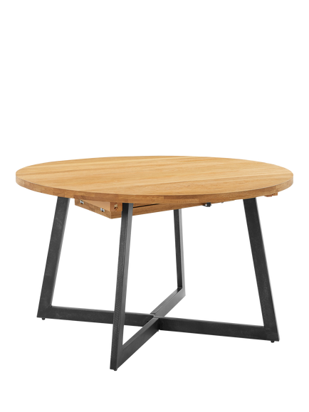 John Lewis Calia 4-6 Seater Round Extending Dining Table, Solid Oak, Oak