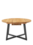 John Lewis Calia 4-6 Seater Round Extending Dining Table, Solid Oak