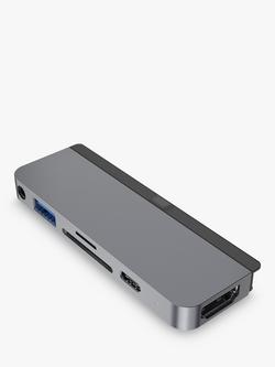 HYPER HyperDrive 6-in-1 USB-C Hub Adapter for iPad, Grey