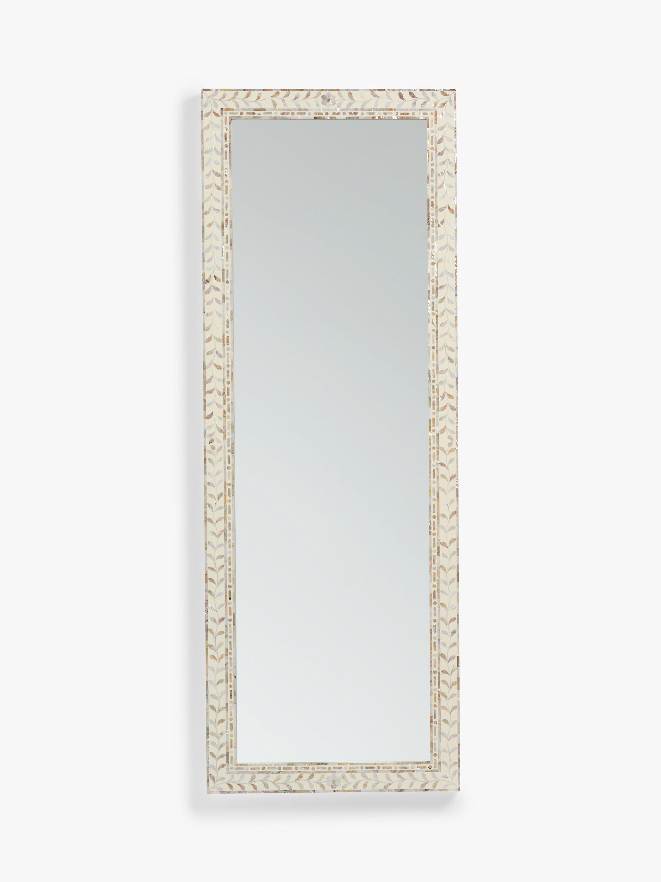 John Lewis Mother Of Pearl Frame Leaner/ Wall Mirror, 180 x 65cm