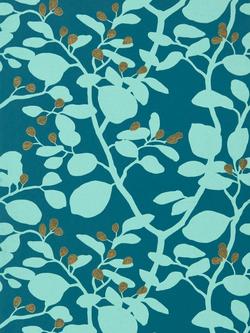 Harlequin Ardisia Wallpaper, Amazonia/Teal/Gold, Amazonia/Teal/Gold