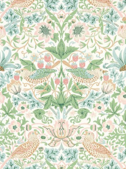 Morris & Co. Simply Strawberry Thief Wallpaper, Msim217061