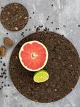 LIGA Smoked Cork Round Placemats, Set of 4, Smoked/Brown
