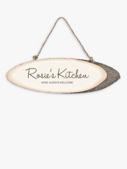 Treat Republic Personalised Rustic Wood Kitchen Sign, Natural, Natural