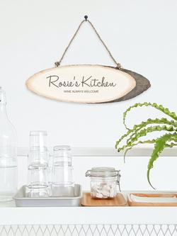 Treat Republic Personalised Rustic Wood Kitchen Sign, Natural - view 2, Natural