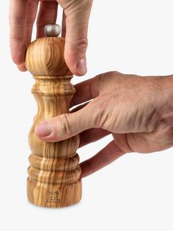 Peugeot Paris u'Select Manual Adjustable Olive Wood Salt Mill, 18cm, Natural - view 2, Natural