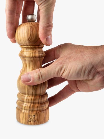 Peugeot Paris u'Select Manual Adjustable Olive Wood Salt Mill, 18cm, Natural - view 2, Natural