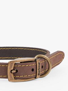 Barbour Leather Dog Collar, Mid Brown, M