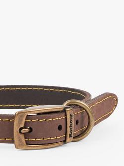 Barbour Leather Dog Collar, Mid Brown, M, Mid Brown