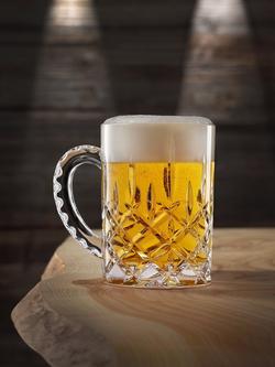 Nachtmann Noblesse Crystal Glass Beer Mug, 600ml, Clear - view 2, Clear