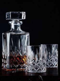 Nachtmann Noblesse Crystal Glass Whisky Decanter & Tumbler Set, 3 Piece - view 2, Clear