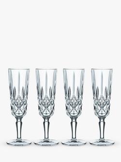 Nachtmann Noblesse Crystal Glass Champagne Flutes, Set of 4, 155ml, Clear, Clear