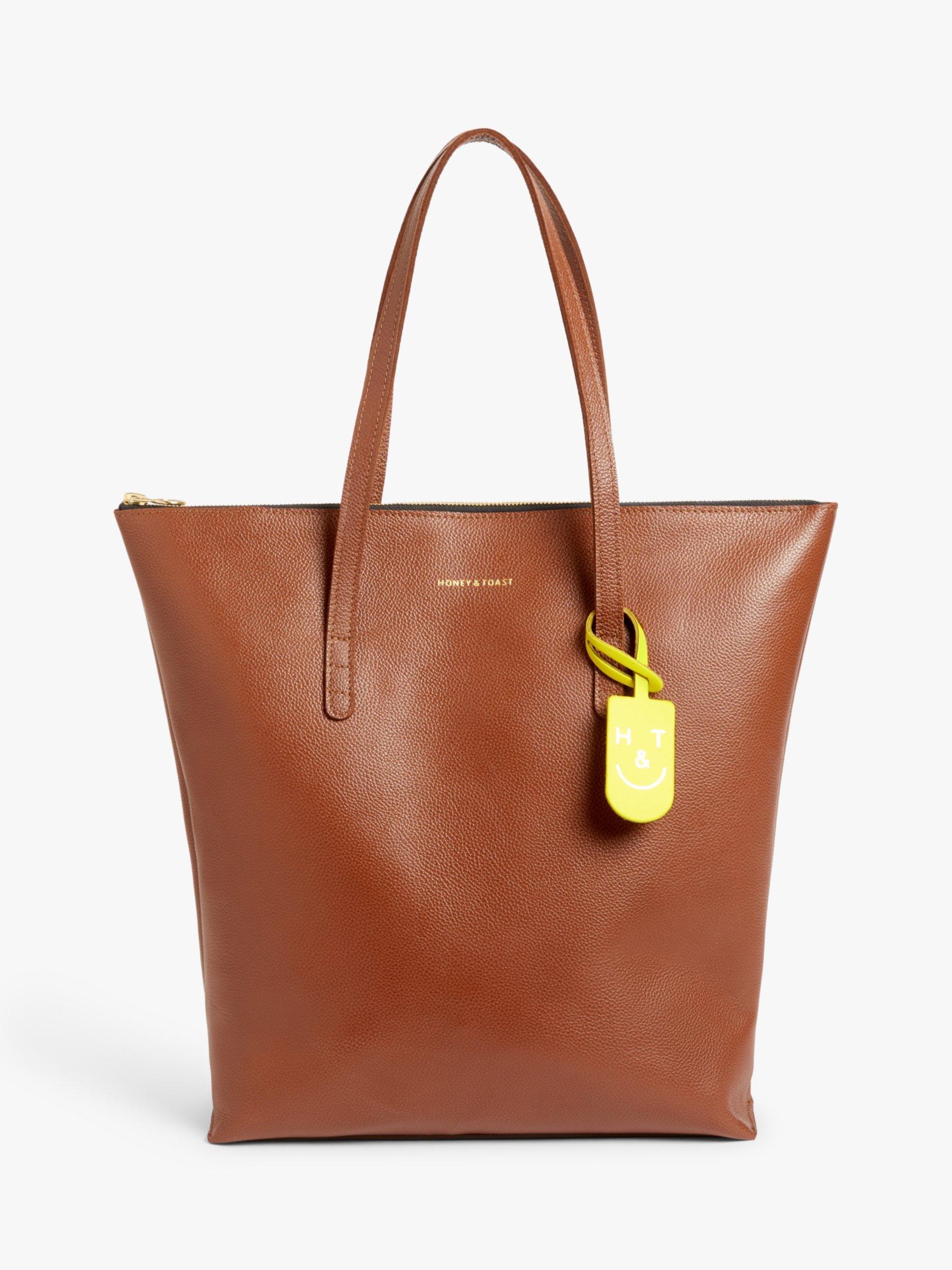 Honey & Toast Gracie Leather Tote Bag, Tan