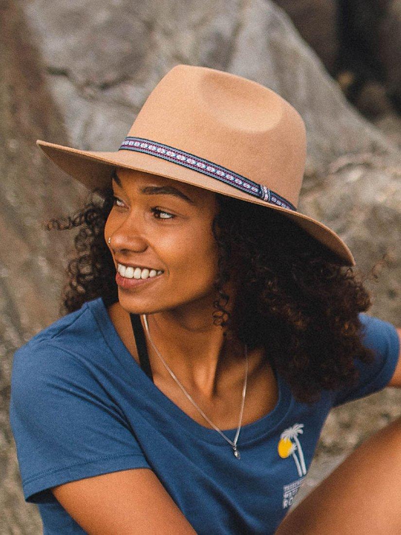 Product image 4 of 5, which shows Passenger Outback Wool Fedora Hat, Tan
