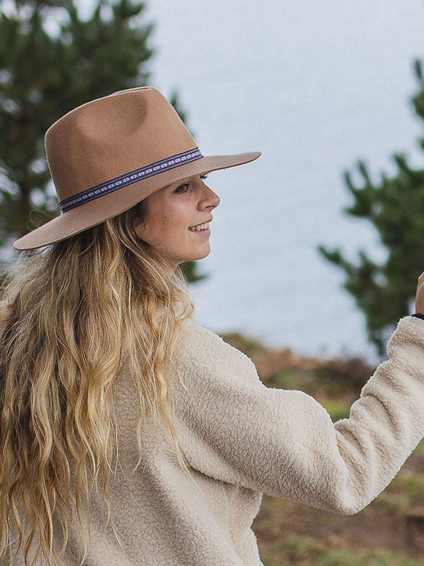 Product image 5 of 5, which shows Passenger Outback Wool Fedora Hat, Tan