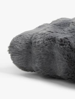 John Lewis Wave Faux Fur Cushion - view 2, Grey