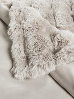 John Lewis Wave Fur Throw - view 2, Mocha