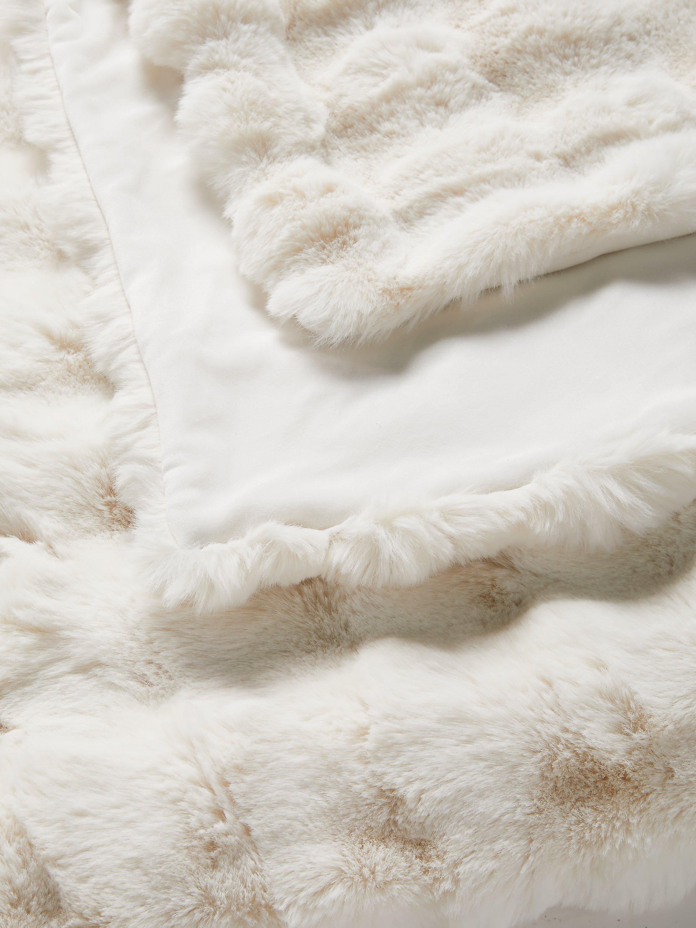 John Lewis Wave Fur Throw Natural